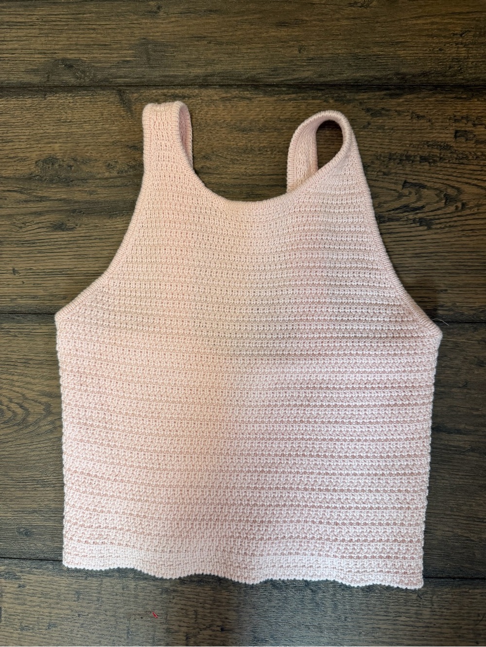 L.A. Hearts Pastel Pink Crochet Knit Tank